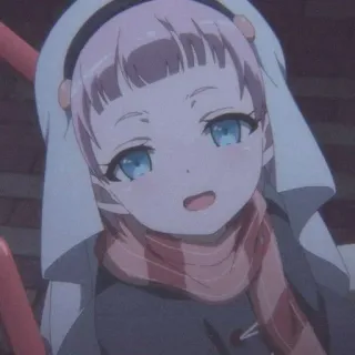 🔮 Anime, Fille, Écharpe, Chapeau, Mignon telegram sticker