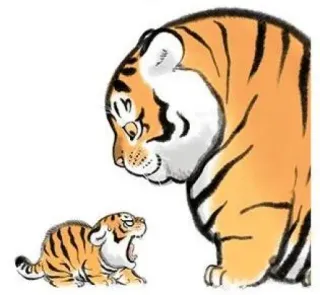🐯 เสือ, สัตว์, น่ารัก, ภาพประกอบ, ลูกเสือ, สัตว์ป่า whatsapp sticker