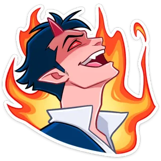 😱 devil, demon, anger, fire, cartoon, animation, horns telegram sticker