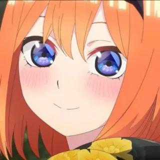 👒 Yotsuba Nakano The Quintessential Quintuplets Anime, Desenho animado, Retrato, Personagem, Cabelo laranja telegram sticker