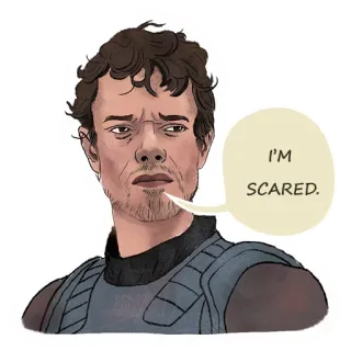 👻 I'M SCARED. spaventato, espressione, paura, triste whatsapp sticker