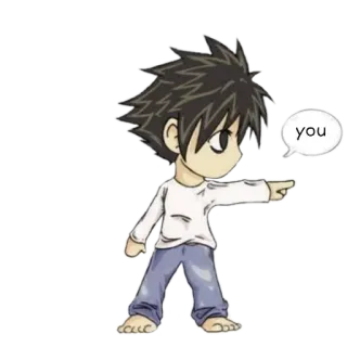 👿 L Lawliet Death Note you Anime, Manga, Zeigen, Figur, L telegram sticker