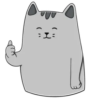 👍 kat, dier, cartoon, sticker, schattig, duim omhoog telegram sticker