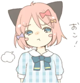 😤 おっ! Anime, Orelhas de gato, Fofo, Garota, Kawaii, Pijama telegram sticker