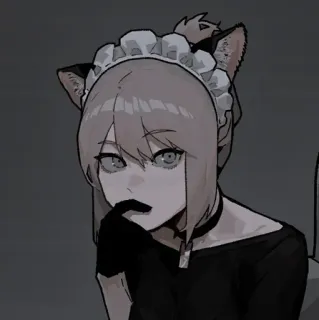 ⛓ アニメガール, メイド, 猫耳, ゴス, チョーカー, 手袋, おしゃれ telegram sticker