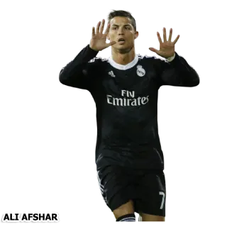 ⚽ ALI'AFSHAR sepak bola, olahraga, Cristiano Ronaldo, pemain telegram sticker