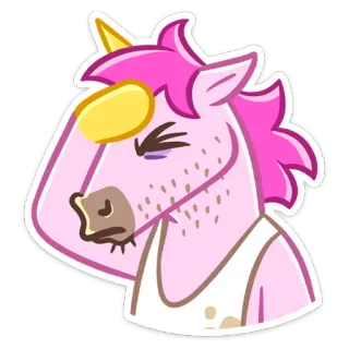 🤦‍♂ unicórnio, cansado, rosa, desenho animado, fofo, animal, magia whatsapp sticker