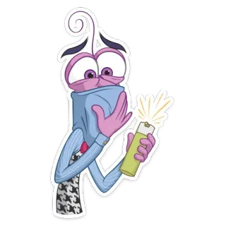 🫢 Fear Inside Out Fear, Inside Out, Disney, Pixar, cartoon, character telegram sticker