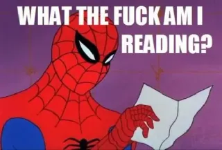 📖 Spider-Man WHAT THE FUCK AM I READING? comics, superhero, reading, shocked, swear word telegram sticker