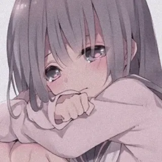 🍫 动漫, 女孩, 悲伤, 哭泣 telegram sticker