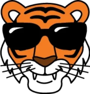 😎 tigre, cool, occhiali da sole, animale, cartone animato, adesivo whatsapp sticker