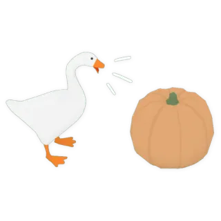 🎃 ガチョウ, カボチャ, 鳥, 動物, 秋, 秋 telegram sticker