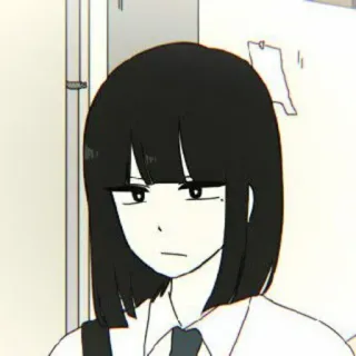 🧊 Anime, Garota, Uniforme escolar, Sério, Inexpressivo, Retrato, Desenho animado telegram sticker