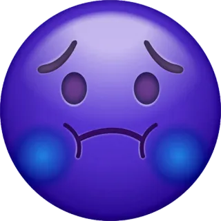 🤢 emoji, sick, sad, blue, face whatsapp sticker