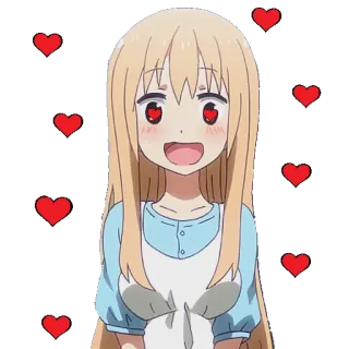 😍 Anime, Chica, Corazones, Kawaii, Lindo, Dibujos animados telegram sticker