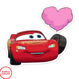 ❤️ Lightning McQueen Cars Relâmpago McQueen, Carros, Disney, Pixar, desenho animado, coração, carro vermelho, animado telegram sticker