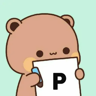 🐻 P bear, cartoon, drawing, letter P, cute, animal telegram sticker