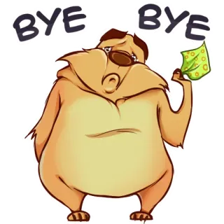 👋 BYE BYE au revoir, triste, adieu, dessin animé, salut, départ, pleurer telegram sticker