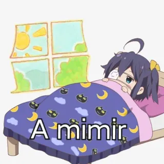 😴 A mimir Anime, Lindo, Durmiendo, Cama, Dibujos animados telegram sticker