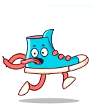 🏃 обувь, мультфильм, кроссовки, персонаж, беговые кроссовки whatsapp sticker