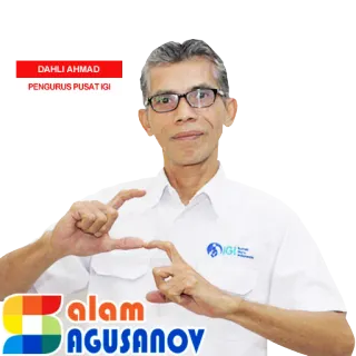 🙏 DAHLI AHMAD PENGURUS PUSAT IGI
SALAM AGUSANOV person, man, glasses, organization whatsapp sticker