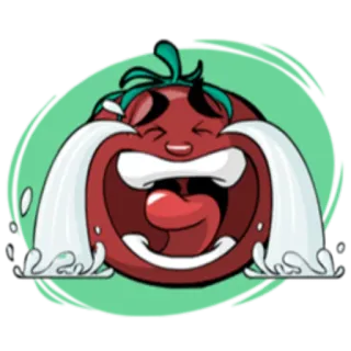 😭 tomat, menangis, sedih, sayur, kartun, stiker whatsapp sticker