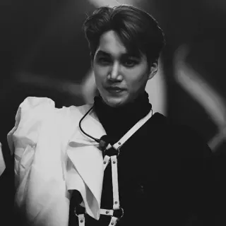 ⚓️ mężczyzna, portret, moda, czarno-białe, k-pop, EXO, Kai telegram sticker