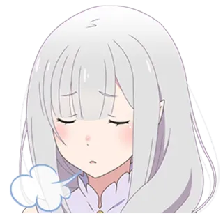 🙁 Emilia Re:Zero Anime, gadis, sedih, Emilia, Re:Zero, imut telegram sticker