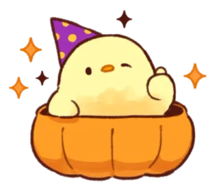 🎃 курица, вечеринка, милый, праздник, эмодзи, кавай telegram sticker