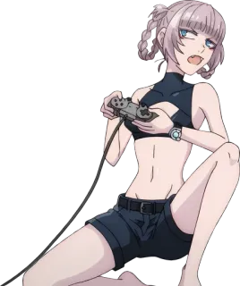 🎮 Anime, Chica, Gaming, Mando whatsapp sticker