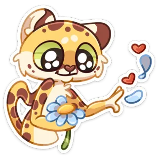 🌻 gato de dibujos animados, sticker animal, lindo, dibujos animados, gato, leopardo telegram sticker