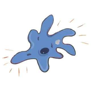 😊 ameba, organismo, microscópico, biología, ciencia, célula whatsapp sticker