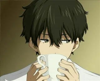 👀 Anime, Garçon, Boire, Tasse, Café, Thé whatsapp sticker
