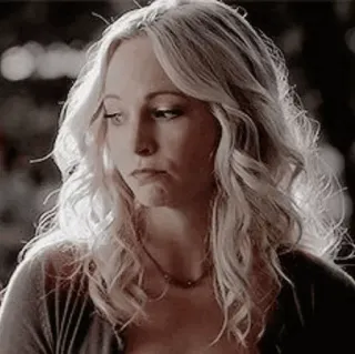 🗝 Caroline Forbes The Vampire Diaries tv show, vampire, blonde, portrait, woman, sad telegram sticker