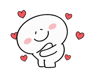 🤗 love, hearts, cute, kawaii, cartoon whatsapp sticker
