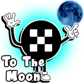 🌝 To The Moon moon, sticker, mascot, blue, cartoon telegram sticker