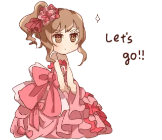 👩 Let's go! chibi, Anime, Mädchen, Kleid, süß telegram sticker
