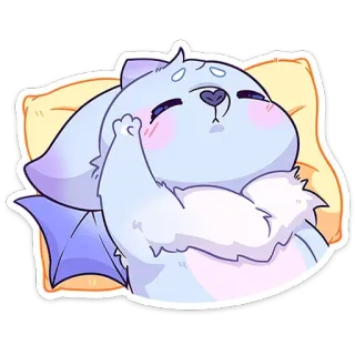 😴 tier, niedlich, fantasy, schlafend, kissen, kreatur, cartoon, entzückend whatsapp sticker
