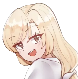 😀 Anime, Mädchen, Cartoon, Grinsen, Charakter telegram sticker