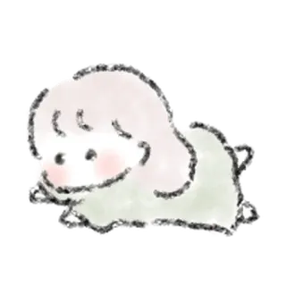🧃 睡觉, 休息, 躺着, 放松, 可爱, 绘画, 女孩, 孩子 whatsapp sticker