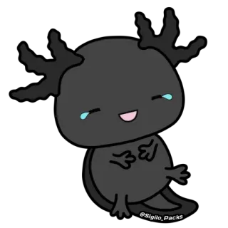😂 @Sigilo_Packs ajolote, lindo, dibujos animados, animal, sonriendo whatsapp sticker
