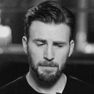 ⚖ homme, barbe, portrait, noir et blanc, triste, acteur telegram sticker