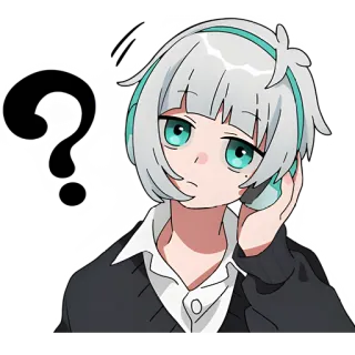 🤨 Anime, Mangá, Garota, Desenho animado, Personagem, Fones de ouvido telegram sticker