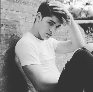 🖤 man, portrait, black and white, casual, teen, male model telegram sticker