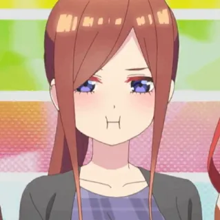 🐾 Miku Nakano The Quintessential Quintuplets Anime, Personaggio, Miku, Nakano, Quintessential Quintuplets, Ragazza Anime telegram sticker