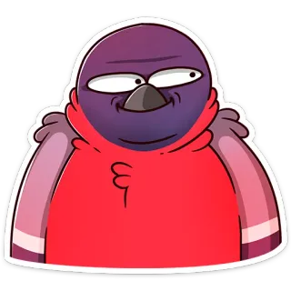 👀 Dessin animé, Personnage, Violet, Oiseau, Rouge, Sticker telegram sticker