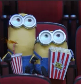 🤩 Minions Despicable Me POP CORN whatsapp sticker