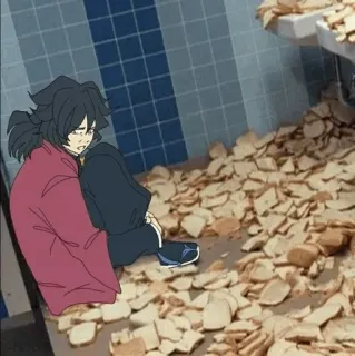 🌊 Giyu Tomioka Demon Slayer Anime, Giyu Tomioka, Demon Slayer, Kesal, Makanan, Manga telegram sticker