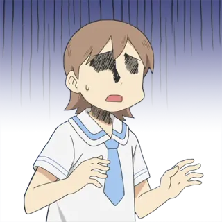 😰 anime, personaje, preocupado, triste whatsapp sticker