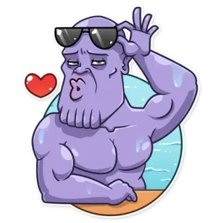 ❤️ Thanos character, cartoon, funny, sticker telegram sticker